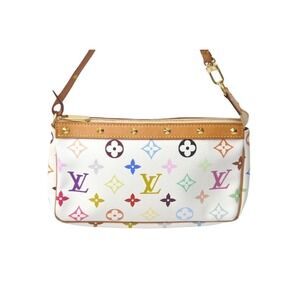 Louis Vuitton Multicolore Murakami Accessoires Takashi Pochette White